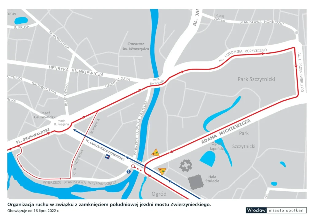 Remont mostu zwierzynieckiego alternatywny dojazd